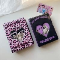 ins pink purple leopard cat card love hollow 3 inch photo album Polaroid star chasing small card girl heart storage book album