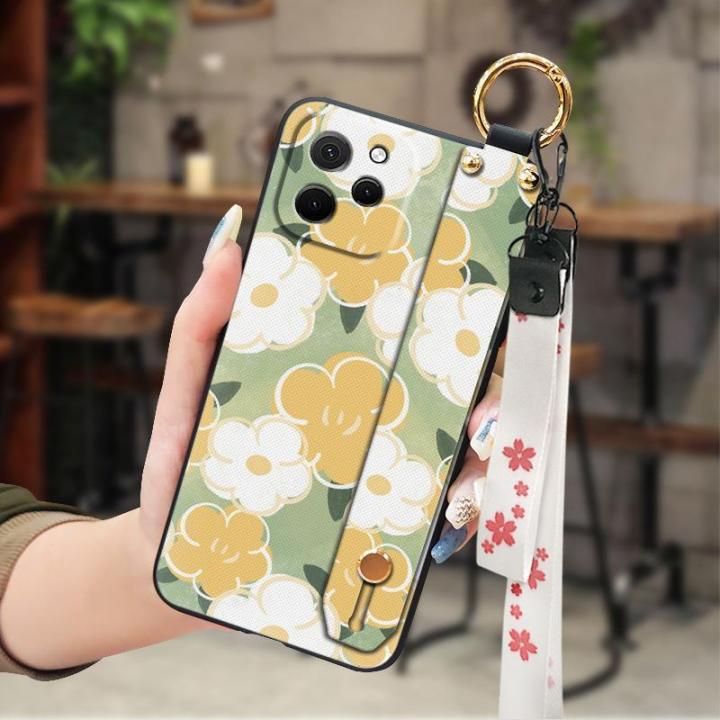 cartoon-lanyard-phone-case-for-huawei-nova-y61-enjoy-50z-back-cover-protective-painting-flowers-sunflower-armor-case