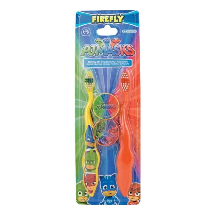 FireFly PJ Masks Twin Pack Toothbrushes with Caps Toothbrush