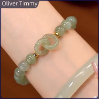 Oliver Timmy แฟชั่นสไตล์กำไลลูกปัดนำโชควินเทจสุดสร้างสรรค์,กำไลทำมือเบาหรูหราสำหรับผู้หญิงของขวัญเครื่องประดับโซ่ข้อมือของผู้หญิง