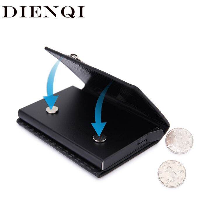 layor-wallet-dienqi-rfid-คาร์บอนไฟเบอร์ผู้ชายกระเป๋าสตางค์หนังผู้ถือบัตรบางกระเป๋าสตางค์กระเป๋าเงินเหรียญขนาดเล็กชายยี่ห้อมินิเมจิก-walet-2021