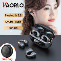 Vaorlo คลิปหนีบหูฟังไร้สายกีฬา TWS,หูฟังรอบทิศทาง HIFI ซับวูฟเฟอร์บลูทูธ5.3หูฟังแบบหนีบหูฟังควบคุมด้วยระบบสัมผัสตัดเสียงรบกวนแนวการนำเสียงผ่านกระดูก