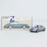 POP Race 1:64 Model Car Pors Singer 911 964 Alloy Die-Cast Grey Blue