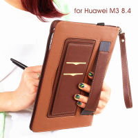 เคส Huawei Mediapad M3มีแถบยึดสำหรับ HUAWEI M3เคสหนังขาตั้งโทรศัพท์พับได้ฟังก์ชันตั้งได้ฝาครอบแท็บเล็ต8.4 tcubjb