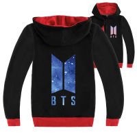 BTSS Hooded Zipper เสื้อกันหนาวแขนยาวเสื้อผ้าเด็กผ้าฝ้าย + โพลีเอสเตอร์3-16ปีสีดำ/ สีเทาฤดูใบไม้ผลิและฤดูใบไม้ร่วงแจ็คเก็ตสำหรับชาย15ปีเด็กหญิง Boy S