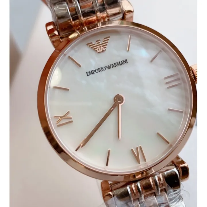 Emporio Armani AR1683 Women's Two-Hand Rose Gold-Tone Steel Watch |  