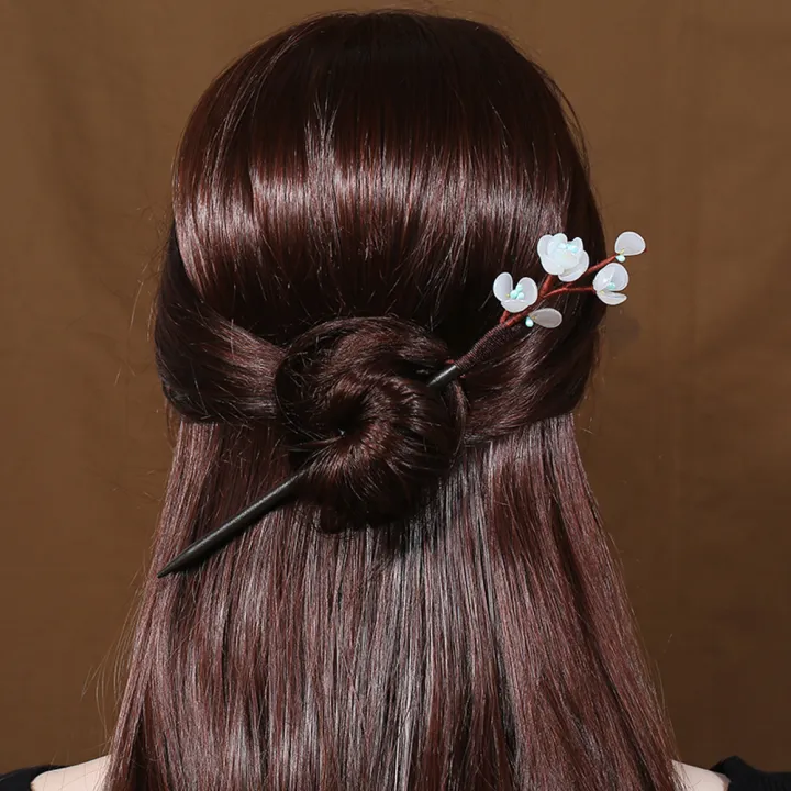 Decorative Handmade Glass Hair Clips Flower Wooden Hairpin Hair Fork Hair  Sticks | Lazada PH