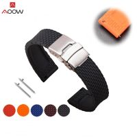 dbnxfrymk Watchband Sport Diver Watch Band Watch Strap with Deployment Watchband Buckle Clasp Rubber Watch Strap 18mm 20mm 22mm 24mm