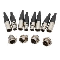 Mini XLR 3pin 4pin 5pin 6pin Female Plug Male Socket Microphone Audio Connector Cable Soldering Mic Adapter