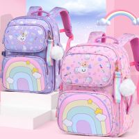 Childrens Rainbow School Bags Cute Waterproof Large Capacity Backpack for Primary Students Girls Boys Kawaii Cartoon Schoolbags