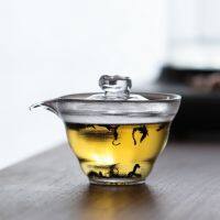 LUWU heat-resistant glass gaiwan tea cup tureen kung fu teaware 160ml