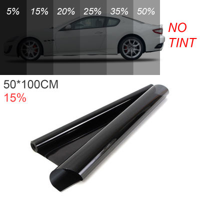 ฟิล์มกรองแสงหน้าต่างสีดำม้วน15% VLT รถบ้านอัตโนมัติ50X10 0ซม. ที่บังแดดกระจกหน้ารถ