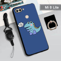 TPUPhone เคสสำหรับ Xiaomi Mi 8เคสโทรศัพท์เบาบางคลุมทั้งหมดกล่องมีลายป้องกันการตกฝามีที่ถือวงแหวนและเชือก