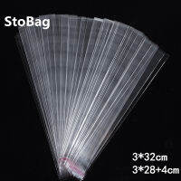 2022StoBag 1000ชิ้น3*32เซนติเมตรพลาสติกใสกระเป๋ากาวตนเองตนเองเรียวกระเป๋าขนาดเล็กปากกาเครื่องประดับบรรจุกระเป๋าห่อของขวัญอุปกรณ์