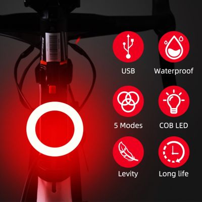 ไฟท้ายแฟลชไฟจักรยานไฟ Led ชาร์จ USB ได้โหมดแสงหลายโหมดสำหรับหลักอานจักรยาน Mtb {:”》0ไฟท้ายรถจักรยาน