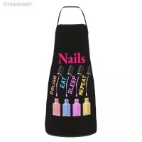 ◐¤❈ Bib Nails Polish Eat Sleep Repeat Aprons for Men Women Unisex Adult Chef Cooking Kitchen Tech Funny Quotes Tablier Cuisine