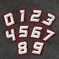 ☎☸ 0 To 9 Creative Arabic Numbers Racing Number Helmet Racing Vinyl Decals Motorcycle Accessories Sticker Car Styling and Decals