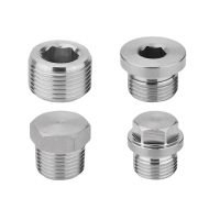 1/8 1/4 3/8 1/2 3/4 1 -1-1/2 BSP NPT Male Countersunk Flange Hex Square End Plug Cap 304 Stainless Steel Pipe Fitting