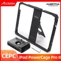 ACCSOON CEPC-03 CEPC-04 iPad PowerCage Pro II 10 12นิ้วป้องกันเปลือก NP-F ตัวแปลงแบตเตอรี่ที่วางไอแพด Air Pro