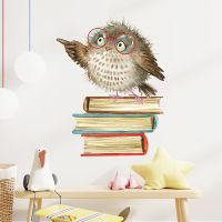 【LZ】❂  Owl Bird Love Learning Book Wall Decor Removable Library Furniture Decoration Reading Room Wallpaper Wall Stickers For Kids Deco