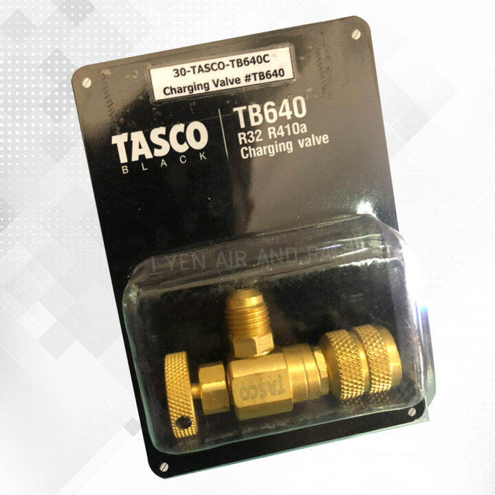 tasco-เซฟตี้วาล์ว-r32-r410a-รุ่น-tb640-วาล์วเติมน้ำยาแอร์-charging-valve-ขนาด-5-16-x-5-16-วาล์วเปิดปิดน้ำยาแอร์-ทัสโก้ของแท้-100