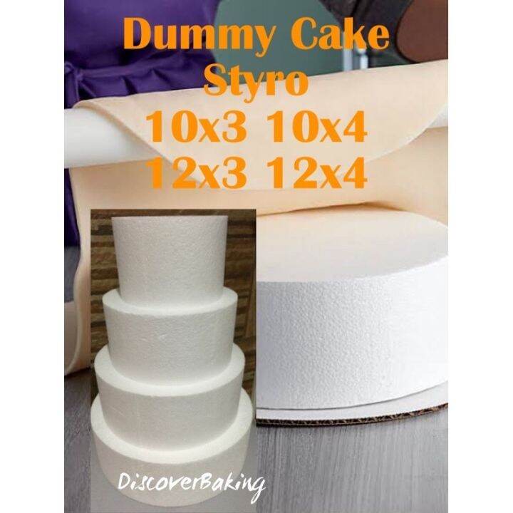 Bricka 1 pc. Dummy Cake Styrofoam Round ( 9 10 12 14 16 ) Height 2 3 4