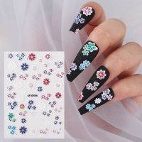 1pcs 5D Nail Stickers Three dimensional Adhesive Embossed Stickers Flower Butterfly Colorful for DIY Slider Nail Art Decoration