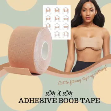 ADHESIVE BOOB TAPE, Breast Lift Tape for A-E Cup Large Breast, Strong  Support For Swimsuit, Yoga, and Sports Bra, Hypoallergenic, Breast  Pasties Strapless Bra Tape