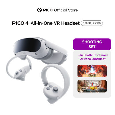 PICO 4 VR SHOOTING SET [แว่น VR พร้อมเกม 4 เกม] PICO 4 All-in-One VR Headset (128GB/256GB) ฟรี STARTER PACK  2 เกม และ SHOOTING PACK 2 เกม