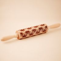 Arjmide Maple Leaf Embossed Rolling pin with Pattern Baking Tools Embossing Cookie Tools For Kitchen Tools ZM056 Bread  Cake Cookie Accessories