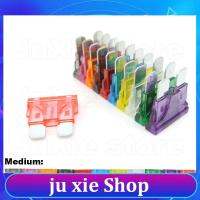 JuXie store 10pcs Medium Car Fuses Blade Fuse Insert auto Car Truck ZINC Pins 1A 2A 3A 5A 7.5A 10A 15A 20A 30A 40A 50A Refitted For