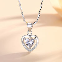 Pure Silver 999 Heart Sterling Silver Ladies Necklace Net Red Tide Clavicle Chain Female Pendant Birthday Gift for Girlfriend