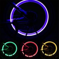 2Pcs Tire LED Light Tire Valve Cap Cycling Lantern Lamp Rainbow Bicycle Valve Lights Wheel Spokes Bike Accessories Wheel Light