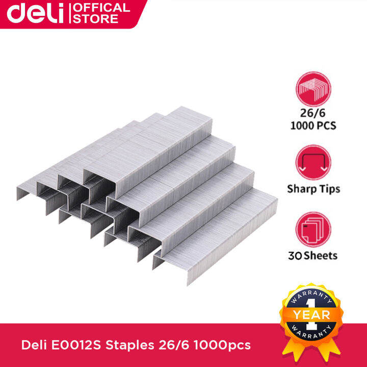 Deli Heavy Duty Staples Wires 1000Pcs Silver 26/6 E0012S Lazada PH