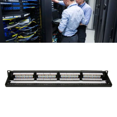 เครือข่าย CAT6Network แผงกระจายสายไฟแผงกระจายสายไฟ24พอร์ตรองรับ10G Ethernet สำหรับ Office สำหรับตู้มาตรฐาน19นิ้ว