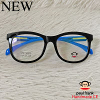 Paul Frank แว่นตาสำหรับตัดเลนส์ สายตา กรอบแว่นตา ชาย หญิง Fashion รุ่น 3083 สีดำขาน้ำเงิน กรอบเต็ม ทรงรี ขาข้อต่อ วัสดุ TR 90 รับตัดเลนส์ทุกชนิด