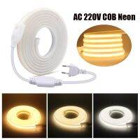 220V COB Strip Super Bright Neon Light Silicone Tube 288LEDs/m Outdoor Garden Decor Waterproof Flexible Ribbon Rope LED Light