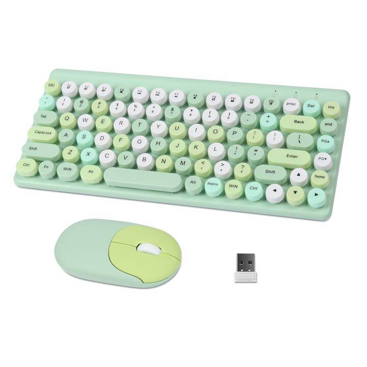 2.4G Wireless Keyboard And Mouse Combo Mini Multimedia Punk Pink ...