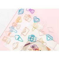 10Pcs Per Pack Mini Diamond Rose Gold Paper Clip Metal Bookmark Memo Clips Kawaii Stationery School Office Supplies