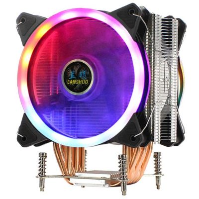 LANSHUO คูลเลอร์ CPU X97 2011v3 V4ราคาประหยัดพัดลมระบายความร้อน Cpu 6ท่อความร้อน120มม. X99 X79ระบายความร้อน LED พัดลม RGB ของมาใหม่ X299