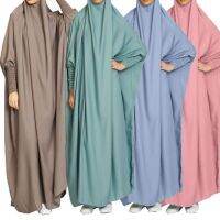 เสื้อฮู้ด Einfarbig Türkiye Abaya,เสื้อเสื้อคลุมเรียบๆลำลองมุสลิม Kleid Gebet Kleidungsstück Lange Khimar Volle Abdeckung Ramadan Kleid