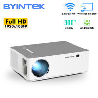 BYINTEK K20 Smart 1080P Full HD Projector 500 ANSI Lumens L-ED Video Movie Projector with Android OS Wi FI Wire-less Screen Share Compatible with Smartphone PC Laptop U disk TV Box HD DVD PS4 for Home Theater Office Entertainment