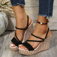 【CW】Platform Sandals Wedge Woman Shoes Fashion Elegant Ladies Slippers Summer Women Sandalias Peep Toe High Heels Female Slides 2022