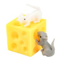 Cute Cartoon Mouse Cheese Press Squeeze Doll Hide And Seek Squishable Figures Prank Stress Relief Vent Toy For Kids Adult Gift