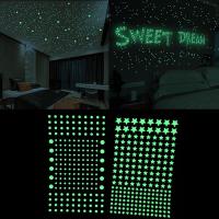 202/211pcs Luminous 3D Star Dot Bubble Wall Sticker For DIY Bedroom Kids Room Decoration Glow In The Dark Fluorescent Wall Decal Stickers