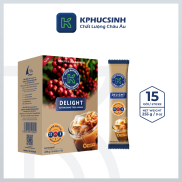 Cà phê hòa tan K Coffee 3 in 1 Delight đậm đà vị cà phê sữa đá 255G Hộp 15