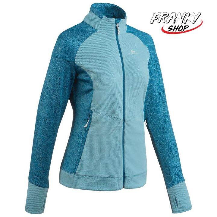 พร้อมส่ง-เสื้อแจ็คเก็ตผ้าฟลีซผู้หญิงใส่เดินป่าบนภูเขา-womens-hiking-thin-fleece-jacket-mh520