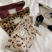Corduroy Embroidery Cosmetic Bag Clutch Bag Large Makeup Organizer Bags