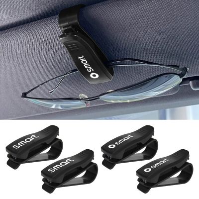 Car Sun Visor Glasses Case Card Ticket Holder Sunglasses Clip For Smart Fortwo Forfour 453 451 450 Auto Fastener Car Accessories