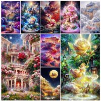 Fantasy Rose DIY Diamond Painting Kits Chateau Montrose Dream Flower Full Drill Diamond Mosaic Embroidery Gift Home Decor